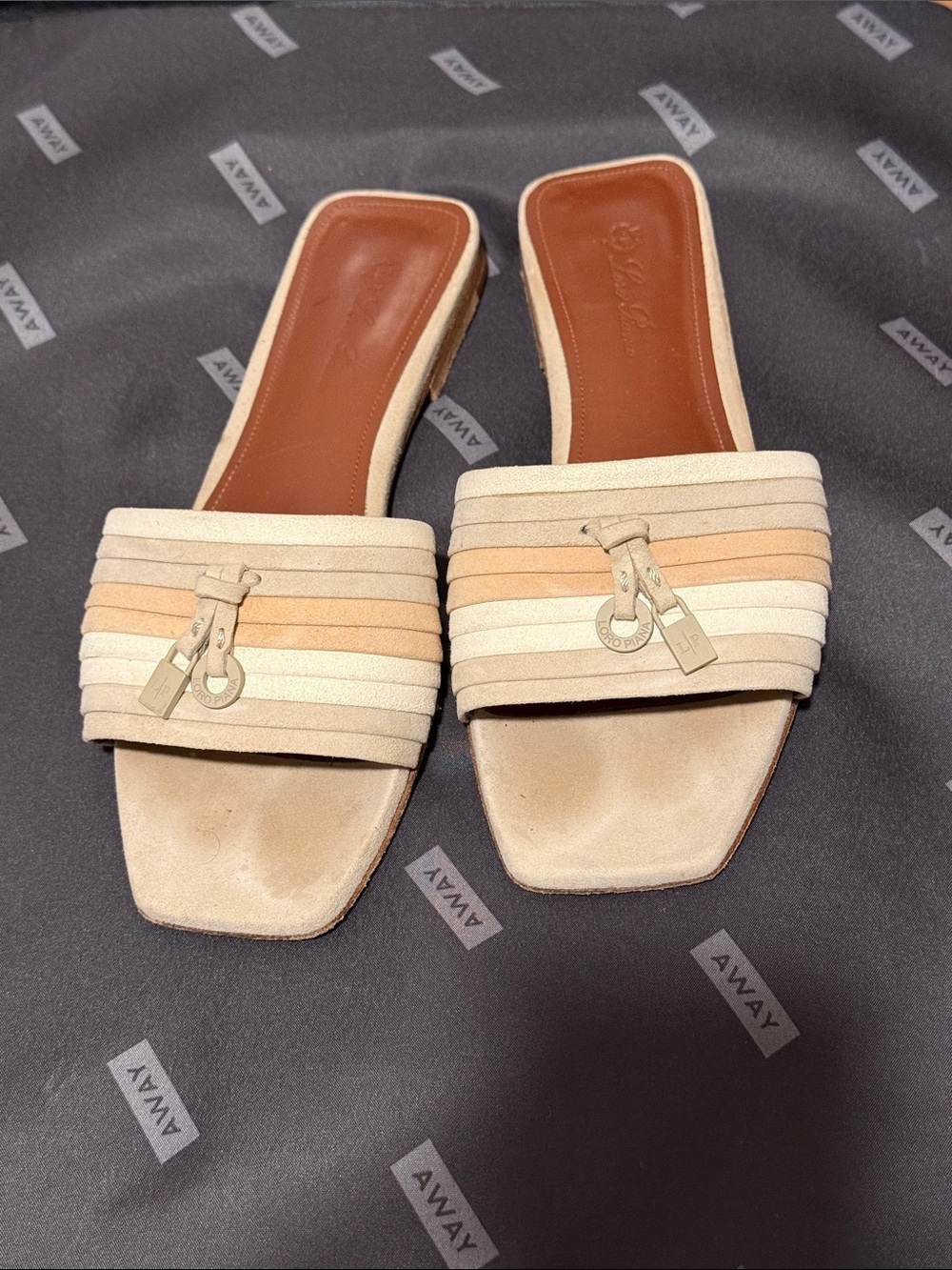 Loro Piana Charms Pleated Slide Sandal (Women) (IT35) - Picture 10 of 10